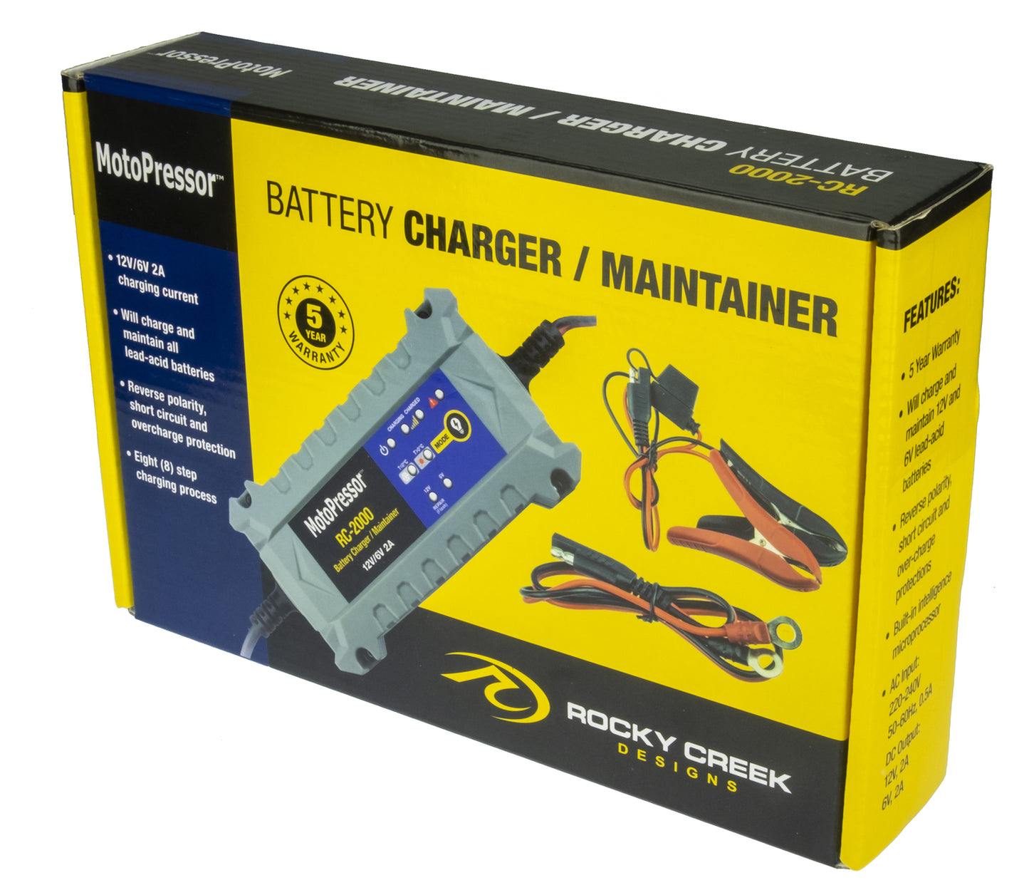 MOTOPRESSOR RC-2000 BATTERY CHARGER AND MAINTAINER 2000mA - 12V AND 6V