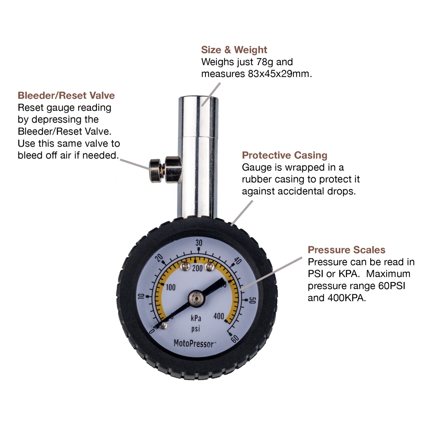 MOTOPRESSOR DIAL TYRE GAUGE