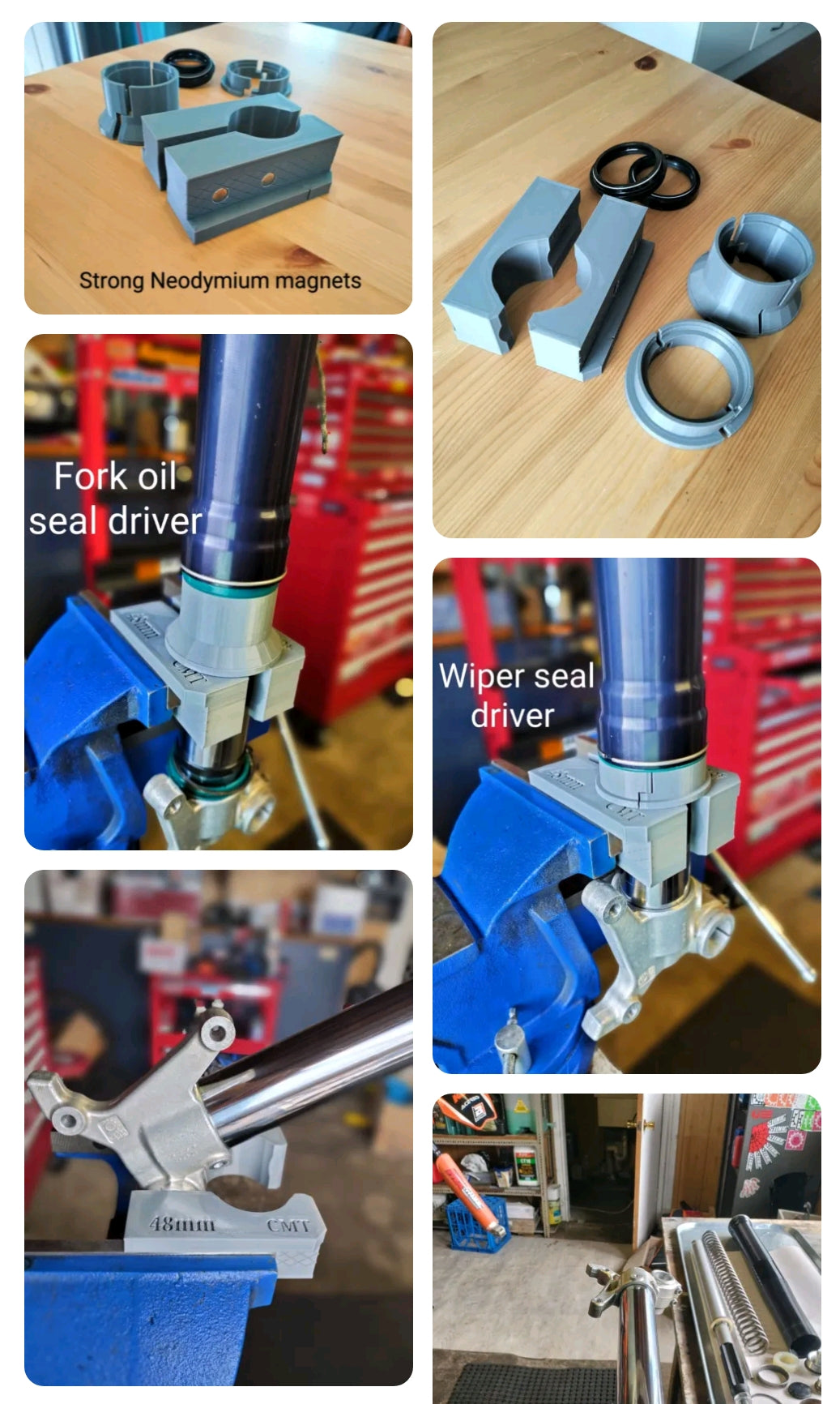 50mm fork seal driver tool 'Snap & Tap' by Nate's Tools.