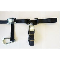 TIE DOWN 25MM CAM BUCKLE SOFT HOOK WITH CARIBINER & S HOOK BLACK/BLACK