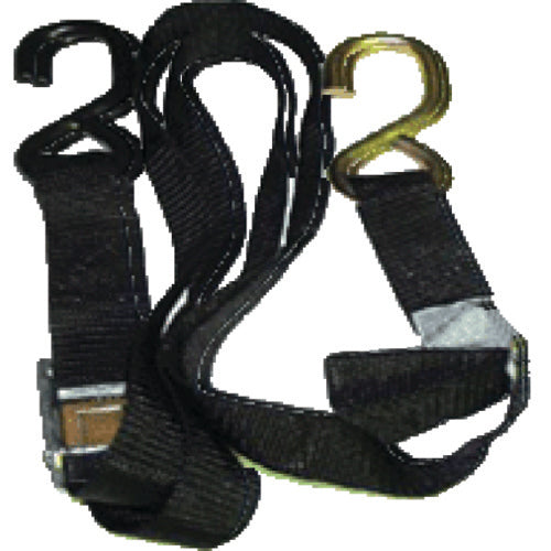 TIE DOWNS 25MM X 2MTR CAM BUCKLE S HOOK BLACK