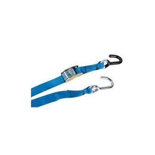 TIE DOWNS 25MM X 2MTR CAM BUCKLE S HOOKS BLUE