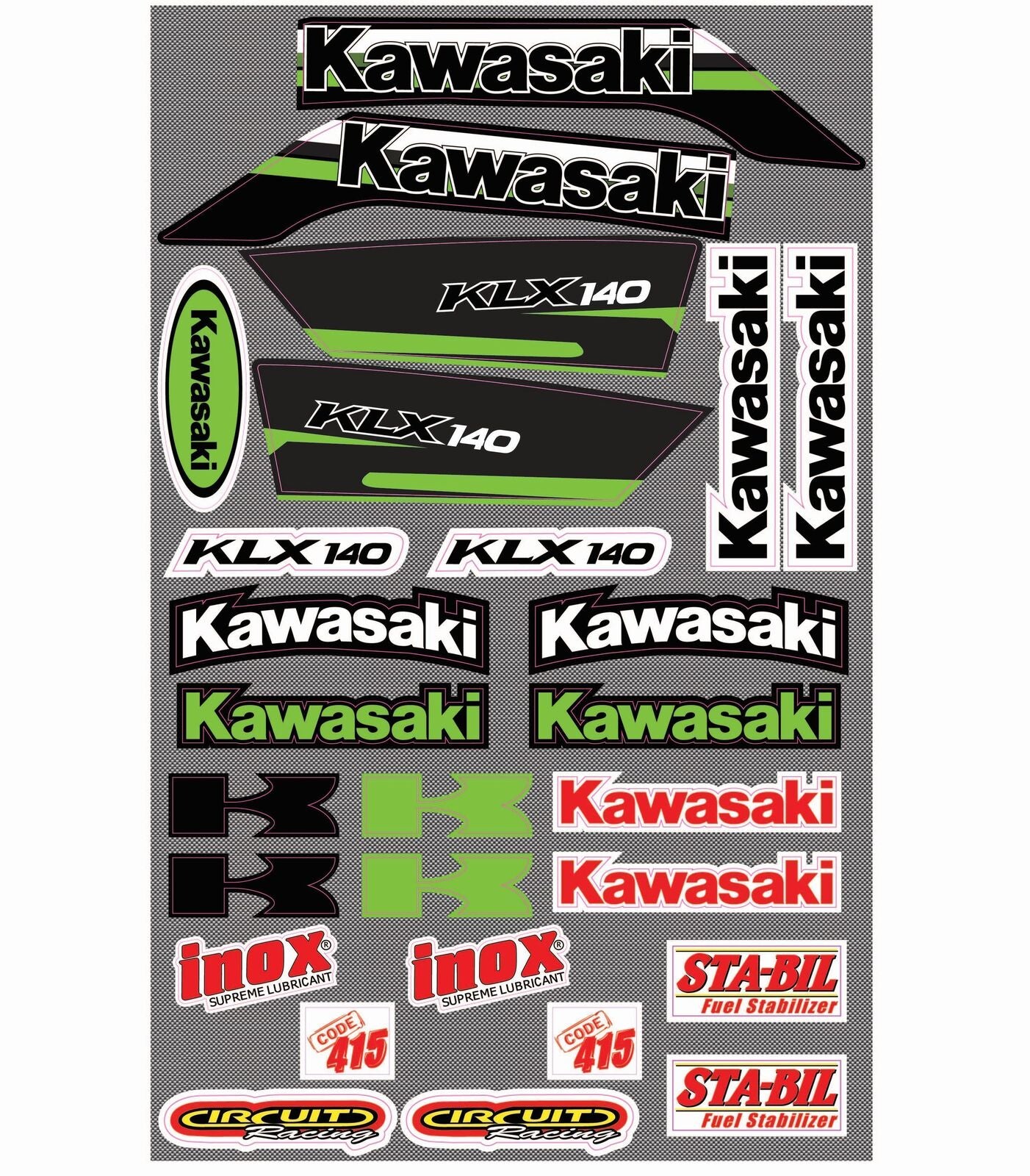 Economy  KLX140 Kawasaki Sticker Kit