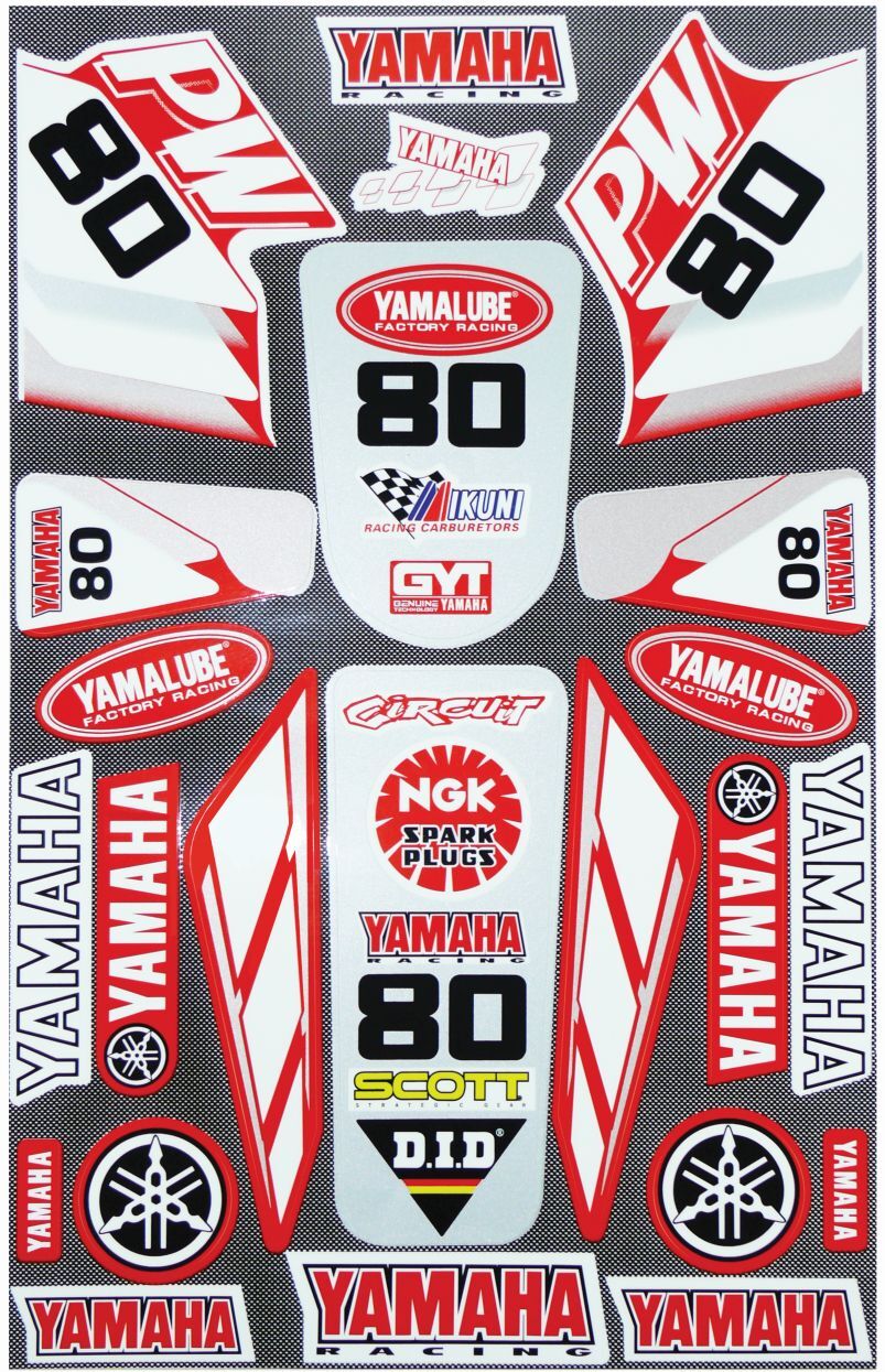 YAMAHA PW80 STICKER KIT RED